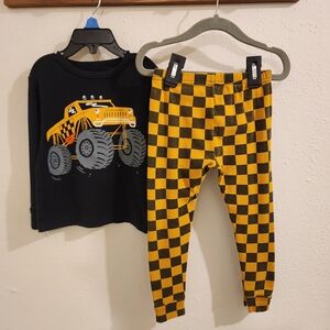 Carter's Black and Yellow Monster Truck Pajama Set